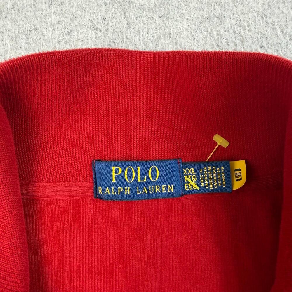 Polo Ralph Lauren Sweater Men 2XL Red 1/4 Zip Academia Heritage Quiet Luxury - Picture 3 of 10